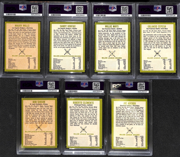 1963 Fleer Baseball Near Complete Set (65 of 66 Player Cards) w. 7 Graded Cards (All Graded PSA 5 to PSA 7)