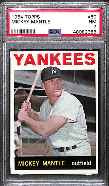 1964 Topps Mickey Mantle #50 Graded PSA 7