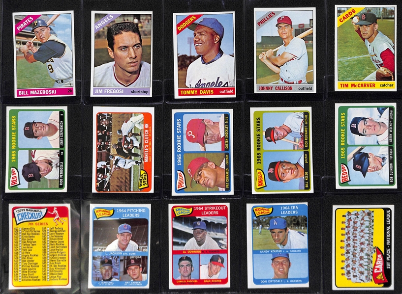   Over 190 Mostly Pack-Fresh 1965 and 1966 Topps Baseball Cards (Inc. 121 Cards from 1965 Topps and 70 From 1966 Topps) 