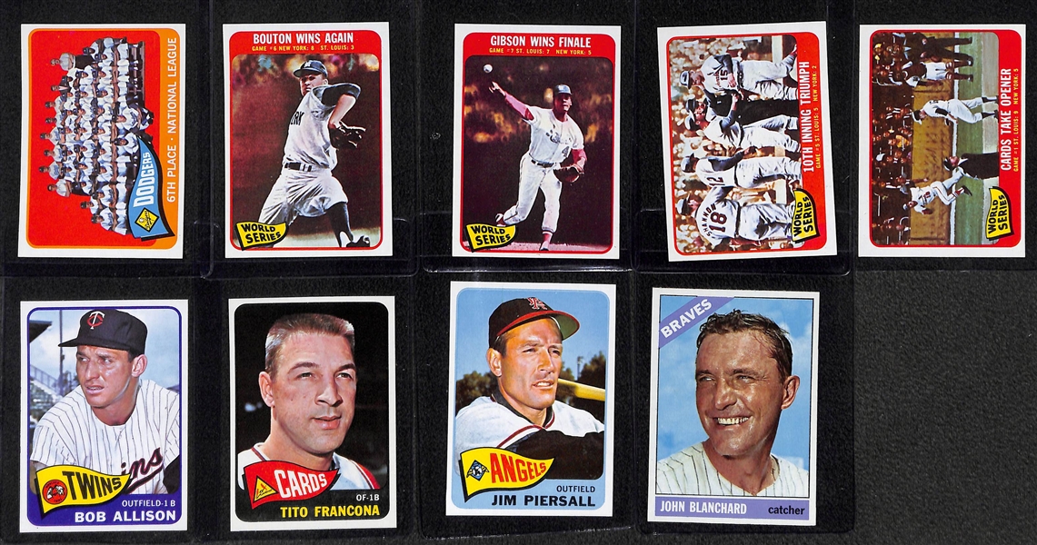  Over 190 Mostly Pack-Fresh 1965 and 1966 Topps Baseball Cards (Inc. 121 Cards from 1965 Topps and 70 From 1966 Topps) 