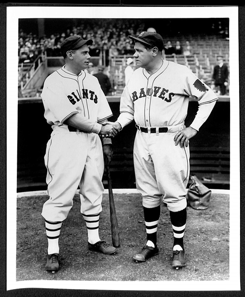 Bill Terry and Babe Ruth Type 2 8x10 Photograph (Printed in 1950s)