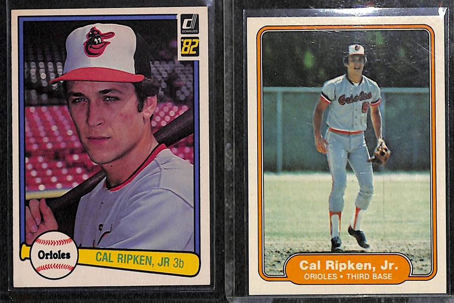 Lot of (16) Cal Ripken Jr. Cards w. (4) 1982 Rookies (Topps Traded, Topps, Fleer, Donruss)