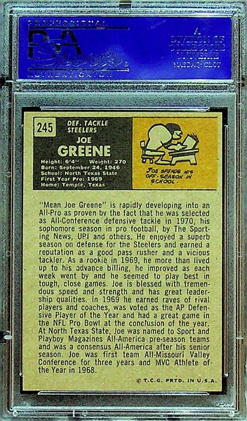 1971 Topps Joe Greene Rookie Card #245 Graded PSA 7