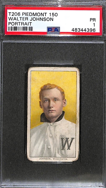 1909-11 T206 Walter Johnson Portrait Piedmont - PSA 1