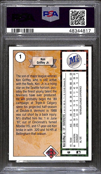 1989 Upper Deck Ken Griffey Jr. Star Rookie Card #1 PSA 8
