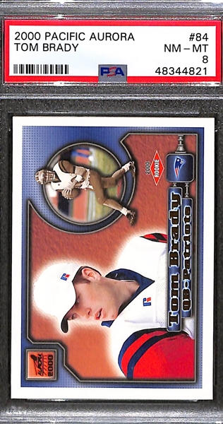 2000 Pacific Aurora Tom Brady #84 Rookie Card - PSA 8
