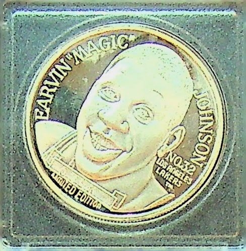 Lot of 2 - Basketball Silver Coins - 1 Troy Oz .999 Silver Each - Michael Jordan & Magic Johnson