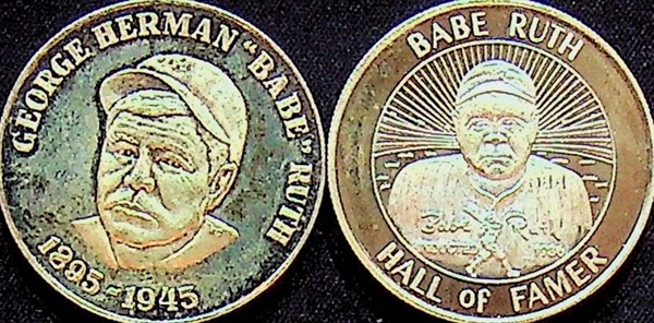 Lot of 2 - Babe Ruth Silver Coins - 1 Troy Oz .999 Silver Each