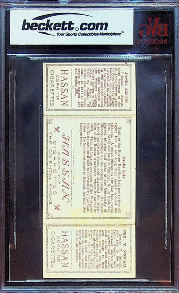 1912 T202 Stahl Safe Stovall/Austin Hassan Triple Folder - BVG 3