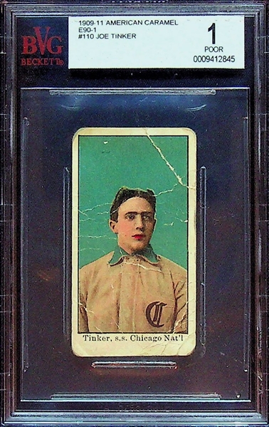 1909-11 E90-1 American Caramel Joe Tinker #110 - BVG 1