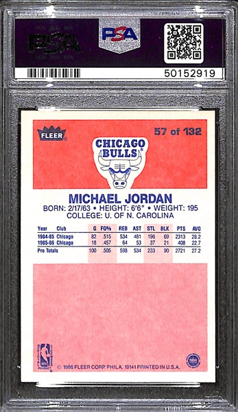 1986 Fleer Michael Jordan #57 Rookie Card - PSA 6.5
