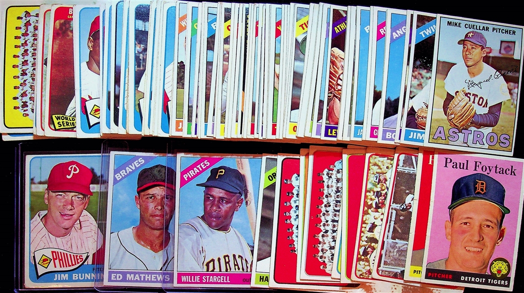Over 90 Baseball Cards (1958-1967) w. Bunning, Mathews, Stargell