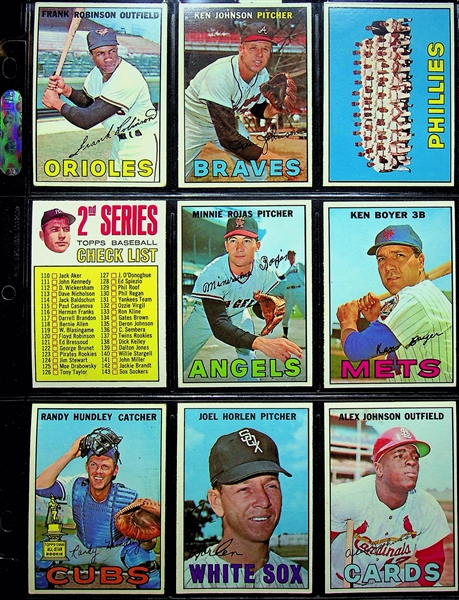 1967 Topps Baseball Near Complete Set w. Stars & HOFers - Includes 586 of 609 Cards (Missing 23 Cards)