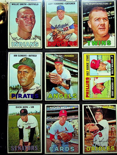 1967 Topps Baseball Near Complete Set w. Stars & HOFers - Includes 586 of 609 Cards (Missing 23 Cards)