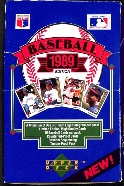 1989 Upper Deck Baseball Hobby Box (36 Packs) - Possible Upper Deck Ken Griffey Jr. Rookies!