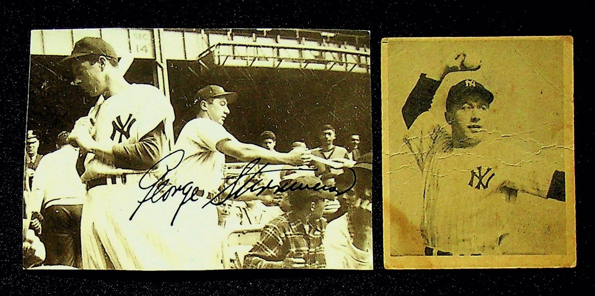 George Stirnweiss Signed Cut Photo (2-1/2 x 3-1/2) - JSA Auction Letter