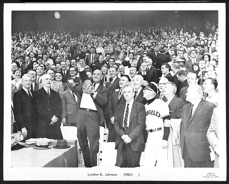 Lot of (17) 1960s Sports Pix Premium Photos w. World Series Moments and Presidential First Pitches