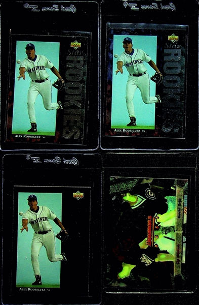 Lot of 23 Baseball Cards - Stars & Rookies - w. 1994 SP Alex Rodriguez Foil Rookie Card PSA 8