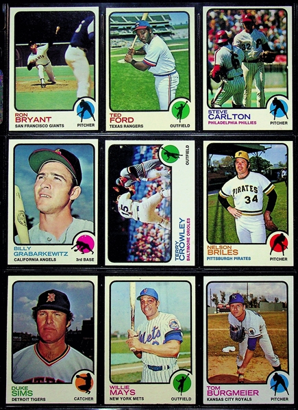 High Quality 1973 Topps Baseball Near Complete Set Collated Straight from Packs w. #174 Goose Gossage Rookie PSA 8