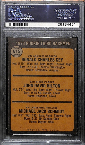 1973 Topps Mike Schmidt Rookie Card #615 PSA 8