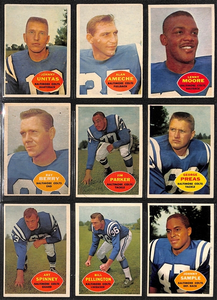 1960 Topps Football Complete Set of 132 Cards w. Johnny Unitas
