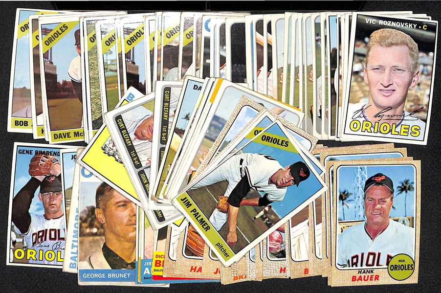 Lot of 100+ 1960s Topps Orioles Cards w. 1966 Jim Palmer Rookie Cards x2