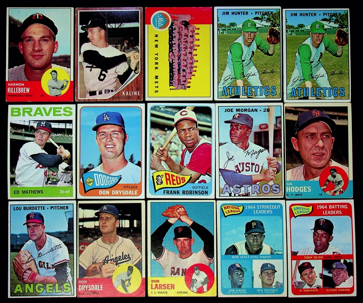 Lot of  225+ 1961-1967 Topps Baseball Star Cards w. 1963 Harmon Killebrew