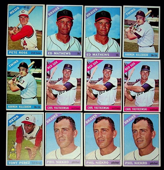 Lot of 100+ 1966 Topps Baseball Card Lot w. Pete Rose