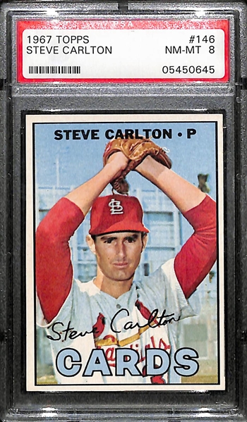 1967 Topps Steve Carlton #146 Graded PSA 8
