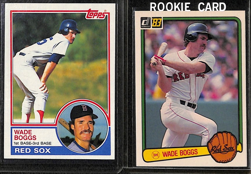 Lot of (11) 1980s Baseball Rookie Cards - Henderson, Boggs, Gwynn, McGwire, Bonds, and Clemens