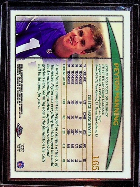 1998 Topps Chrome Peyton Manning Rookie Card #165
