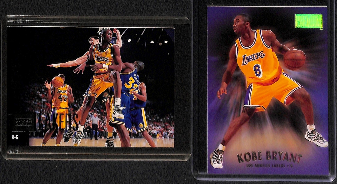 Lot of (7) Kobe Bryant Cards Inc. 3 NBA Hoops 1996 Rookie Cards (Card #281)