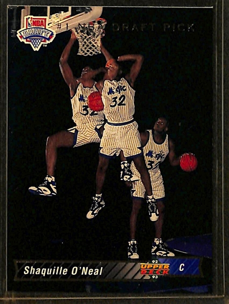 Lot of (3) Shaquille O'Neal 1992 Rookies - Topps Gold, Upper Deck #1, and Hoops Magic's All-Rookie Team