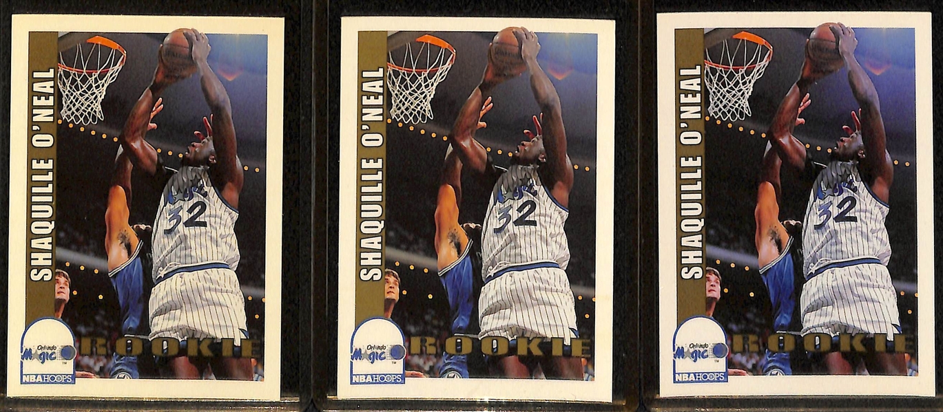Lot of (16) Shaquille O'Neal 1992 Rookies - 2 Ultra, 3 Hoops, 2 Topps, UD All Division, 2 Skybox, Fleer, Fleer Slam Dunk, UD Top Prospects, 3 Stadium Club