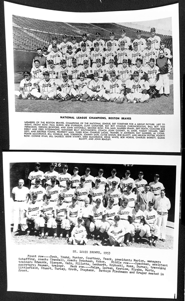 Lot of (12) MLB Team Photos Likely Printed in 1960s, Inc. 1927 Yankees, 1950 Phillies