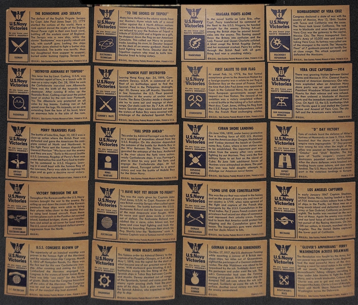 Lot of 2 Partial 1954 Bowman US Navy Victories Sets