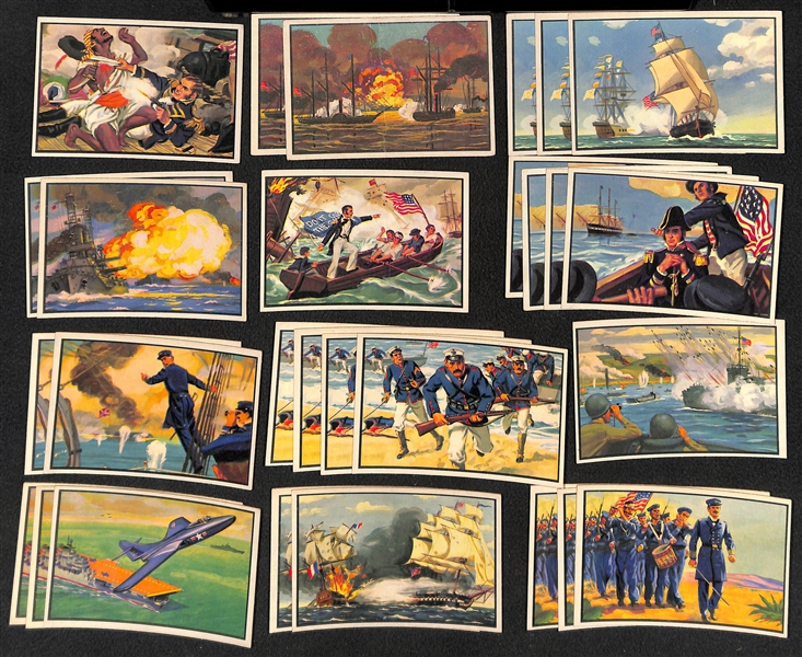 Lot of 70 Assorted Cards from the 1954 Bowman US Navy Victories Set