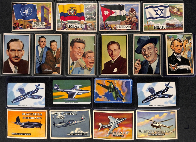 Assorted Lot of 42 - 1950s Topps & Bowman Non-Sport Cards w. Flags of the World