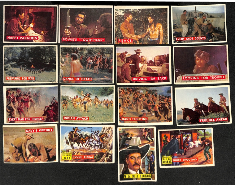 Lot of 65 Assorted 1950s Topps & Bowman Non-Sports Cards - Davy Crockett, Western Round Up & Frontier Days