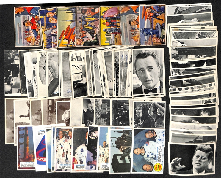Lot of 100+ Assorted 1950s & 1960s Non-Sports Cards, Including Jets Rocket Spacemen, Man from Uncle, James Bond, Man on the Moon, JFK