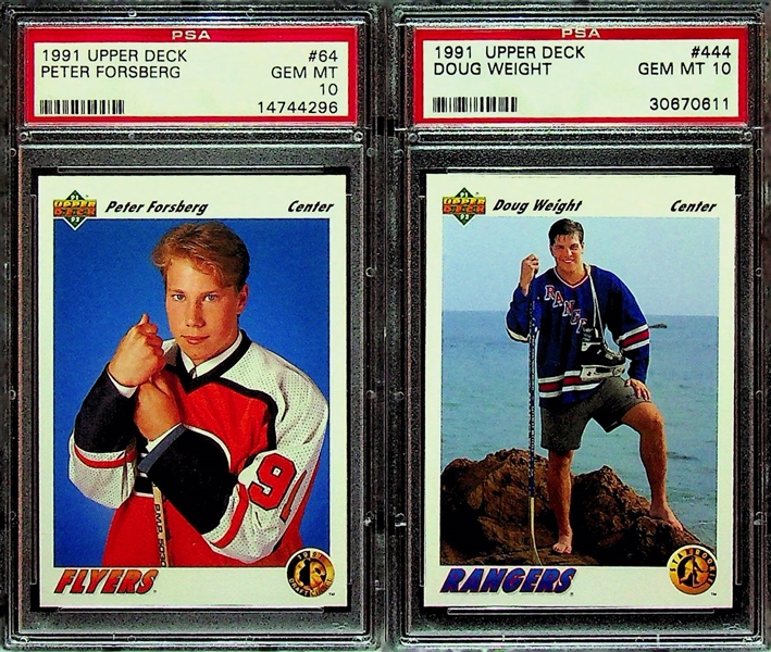 Rookie Hockey Lot (8) w. Leclair (PSA 10), Forsberg (PSA 10), Weight (PSA 10), Roenick, Hasek, Lindros, Robitaille, Evgeny Artyukhan
