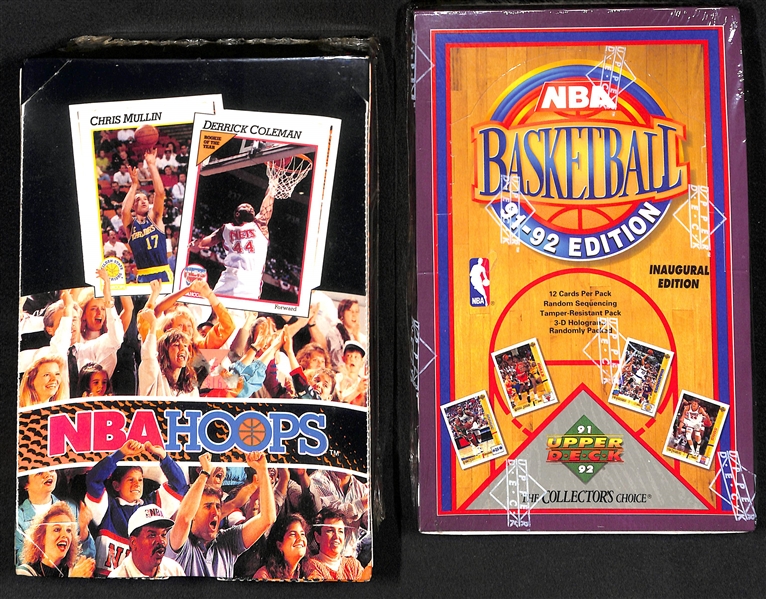 1991-92 Upper Deck and NBA Hoops Series 1 Factory Sealed Basketball Wax Boxes