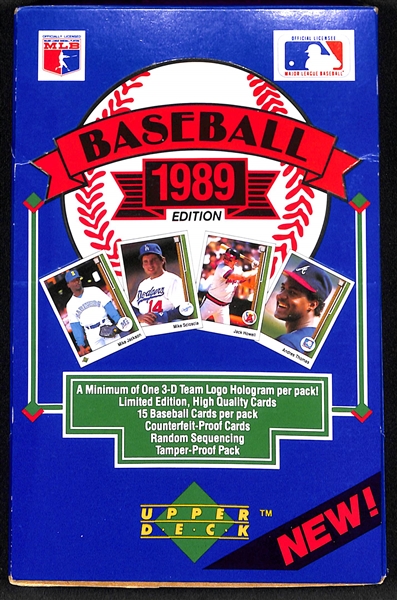 1989 Upper Deck Baseball Hobby Box (36 Packs) - Possible Upper Deck Ken Griffey Jr. Rookies!