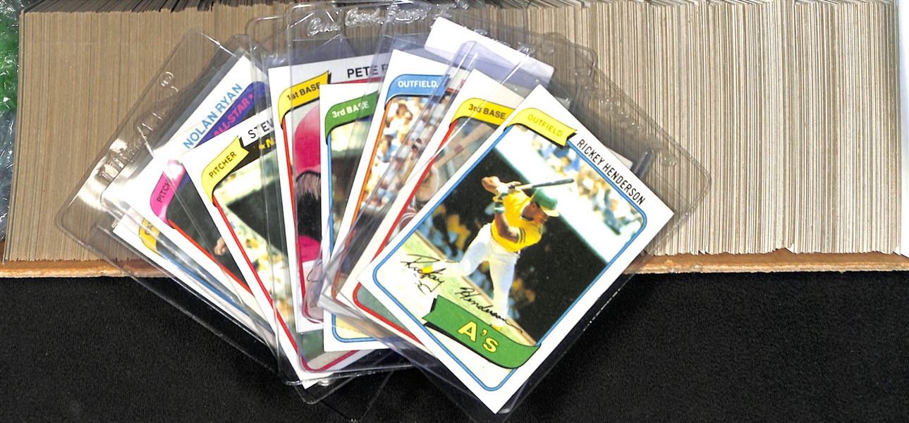 1980 Topps Baseball Card Complete Set of 726 Cards w. Rickey Henderson Rookie Card