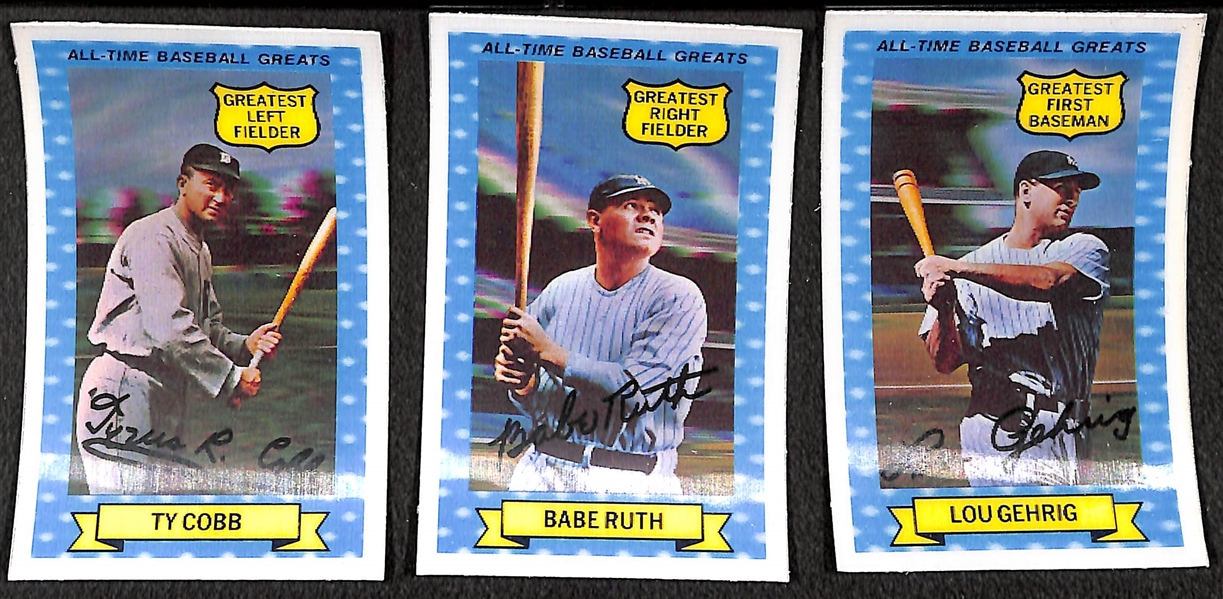 1972 Kellogg's 3D All-Time Greats Complete Set (All 15 Cards) w. Ruth, Gehrig, Cobb