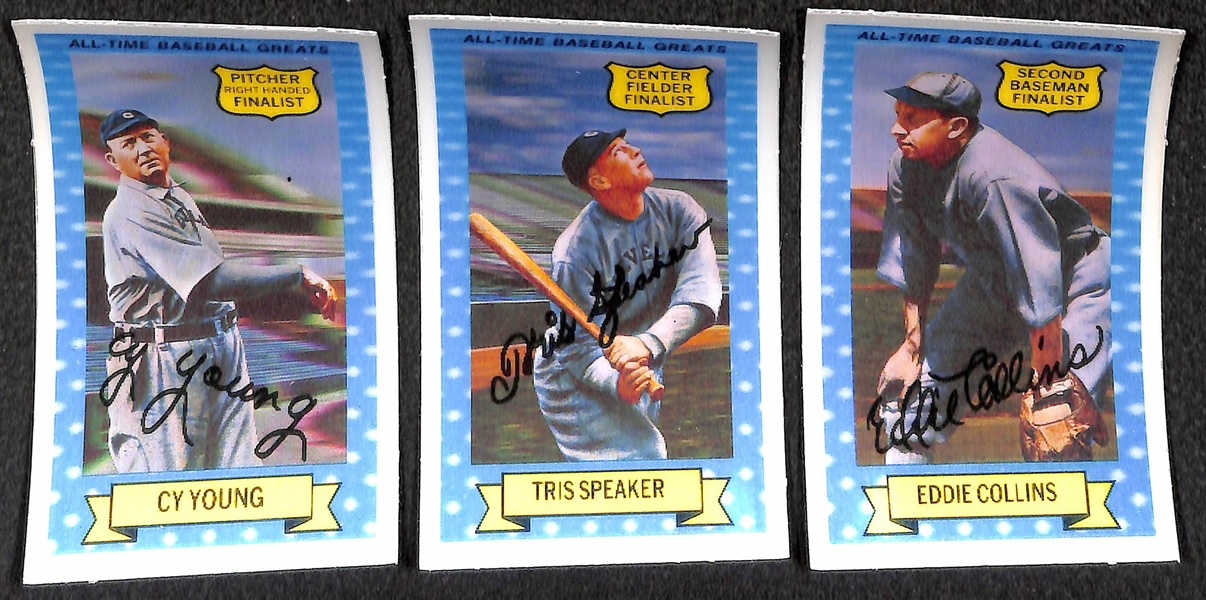 1972 Kellogg's 3D All-Time Greats Complete Set (All 15 Cards) w. Ruth, Gehrig, Cobb
