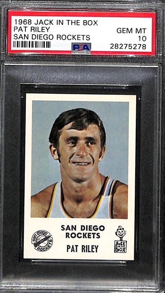 1968 Jack In The Box Basketball Pat Riley Rookie Card PSA 10 
