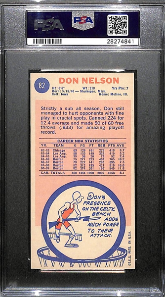 1969 Topps Basketball Don Nelson Rookie Card PSA 7