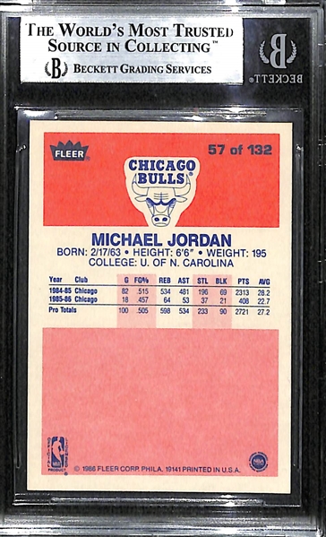 1986-87 Fleer Michael Jordan Rookie Card Graded BGS 8.5