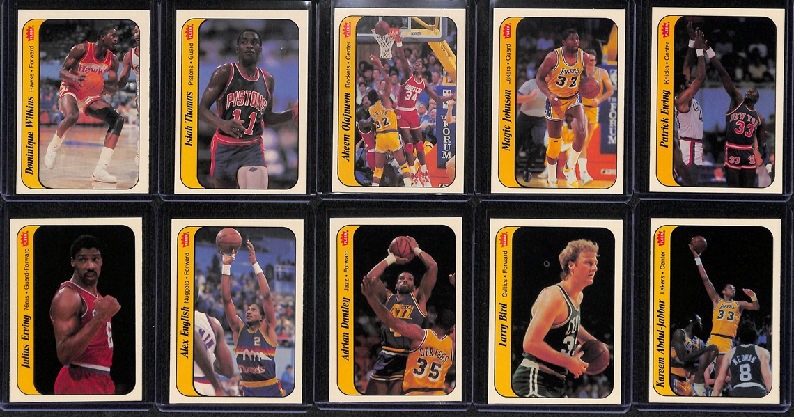 1986-87 Fleer Basketball Sticker Partial Set (Missing Only Michael Jordan Sticker) - 10 of 11 Stickers